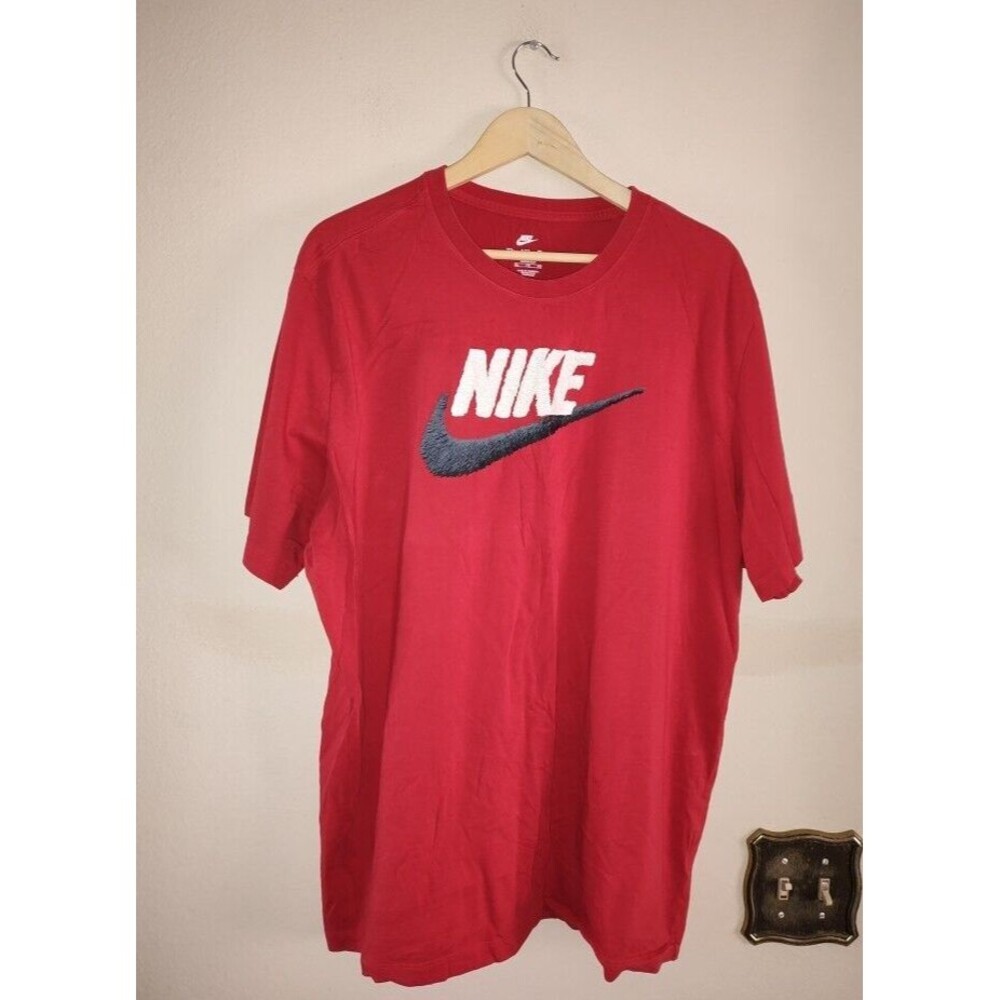 Men's Nike Red with Big White and Black Logo T-Shirt Size XXL